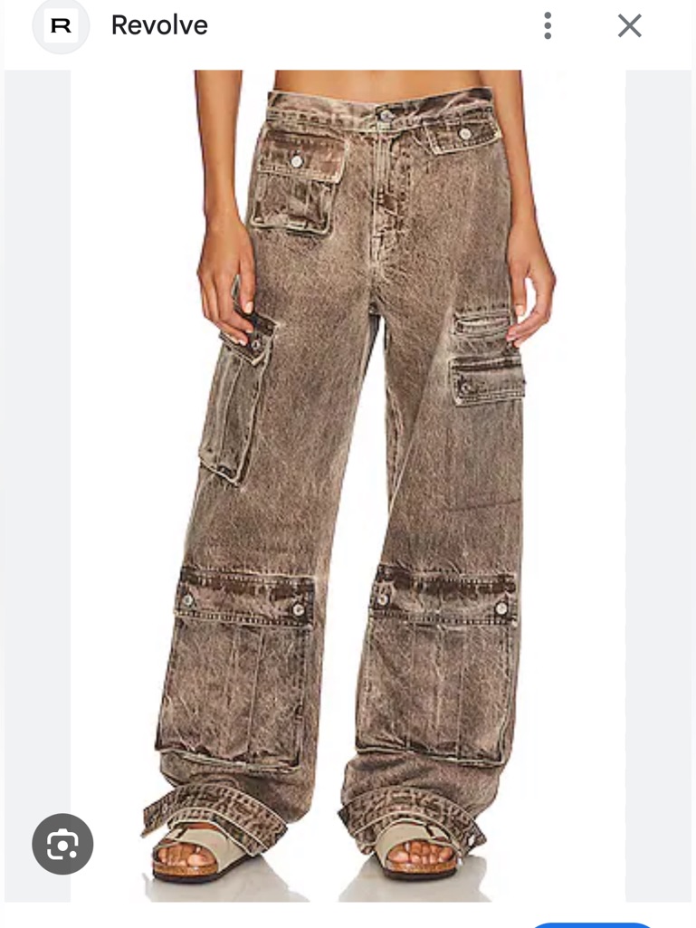 Stagecoach Perfect Jeans!!! Grlfrnd Lara Wide-Leg Cargo Jeans In Faded Brown